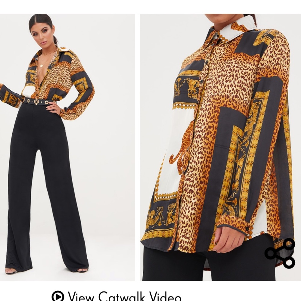 Leopard Print Satin Oversized Shirt 🐆
